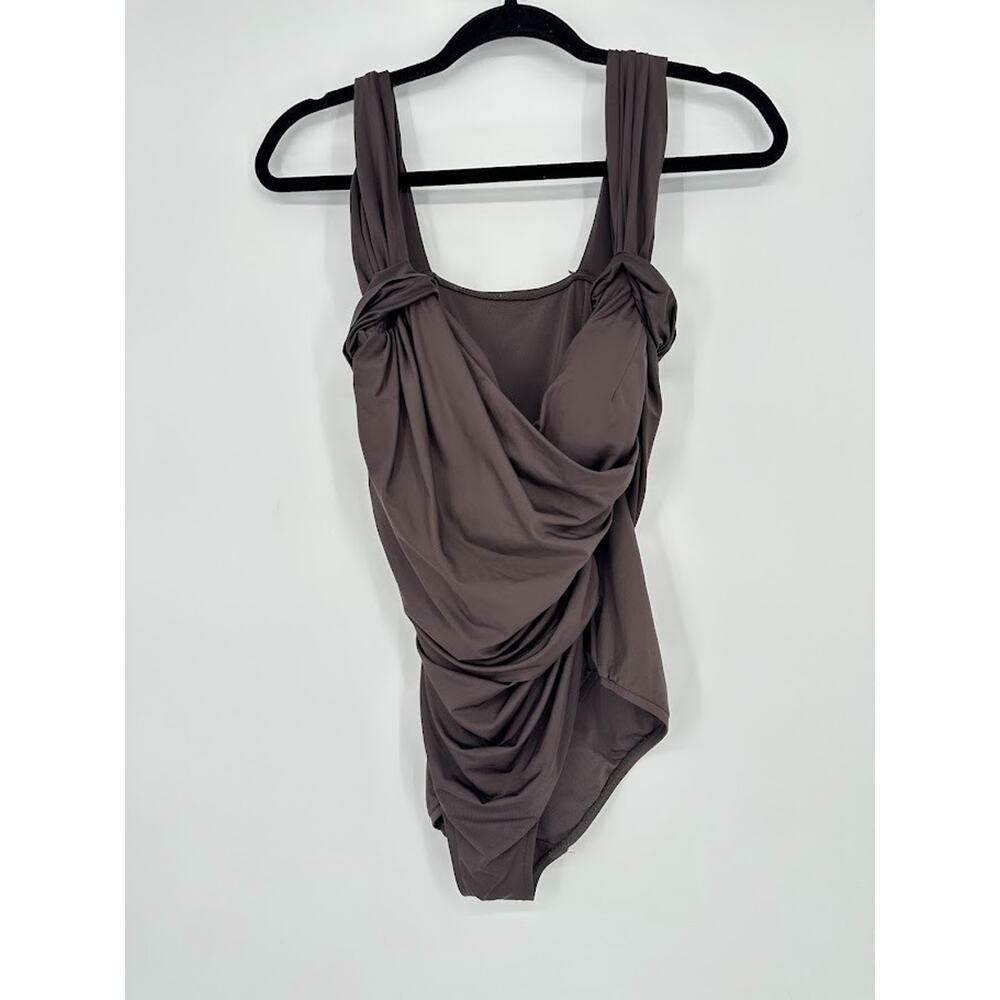 Badgley Mischka Brown One Piece Swimsuit